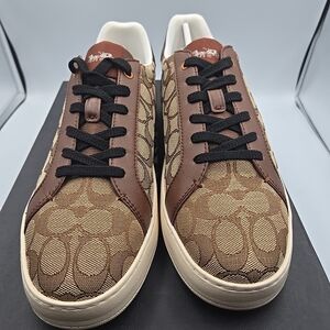 Coach Men's Brown Signature Sneakers. C5981 100%  Authentic. New In Original Box
